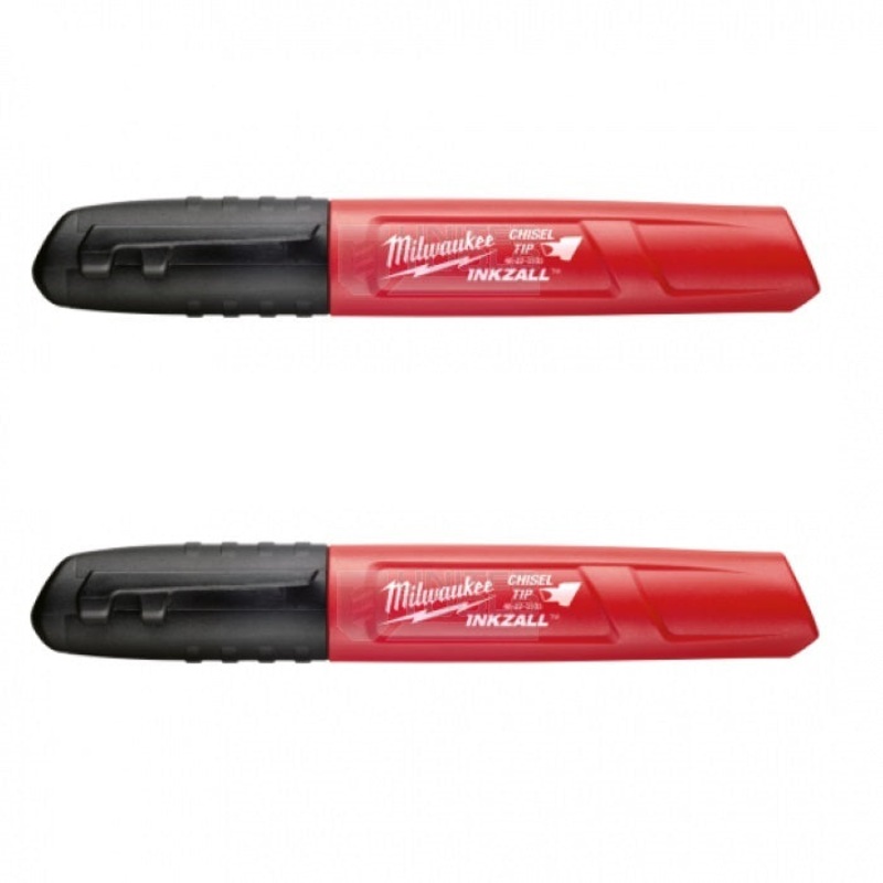 Milwaukee Medium Chisel Point Black Marker 2 Pack 48223102