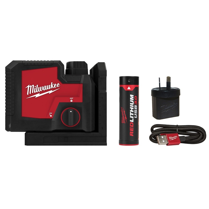 Milwaukee REDLITHIUM USB Rechargeable 3 Point Laser Kit L43PL-301C