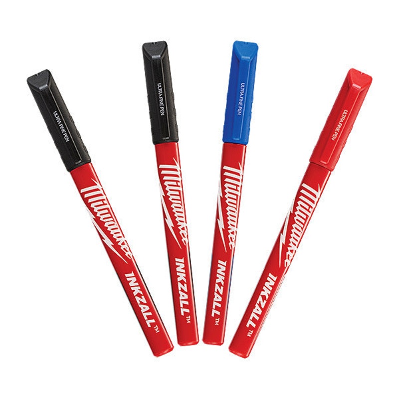 Milwaukee Ultra Fine Coloured Markers 4 Pack 48223165