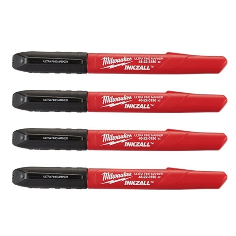 Milwaukee Ultra Fine Point Black Marker 4 Pack 48223154