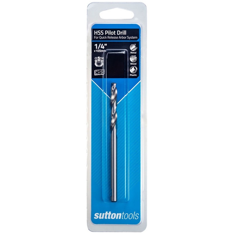 SUTTON 1/4INCH X 105MM HSS HOLESAW PILOT DRILL BIT – QUICK RELEASE ARBOR SYSTEM