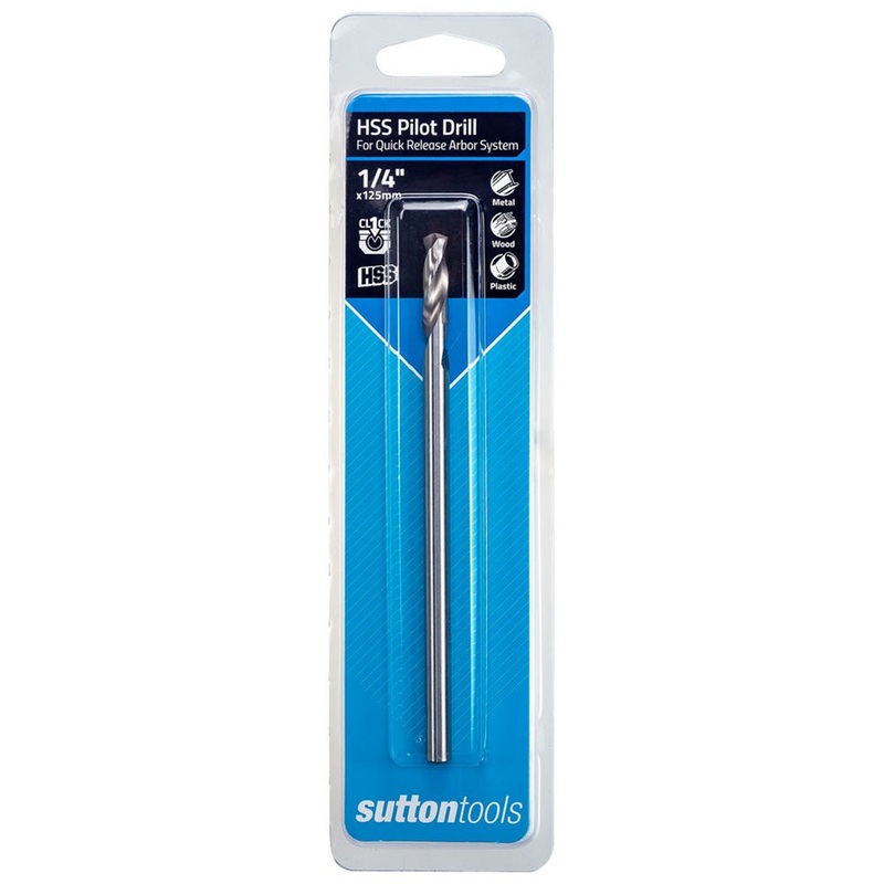 SUTTON 1/4INCH X 125MM HSS HOLESAW PILOT DRILL BIT – QUICK RELEASE ARBOR SYSTEM