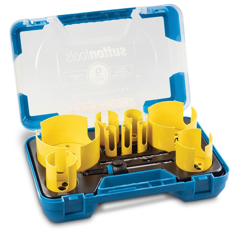 SUTTON 19-111MM TCT MULTI-PURPOSE HOLESAW SET FOR PLUMBERS – 9 PIECE