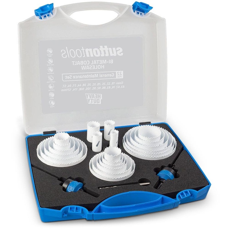SUTTON 19-121MM BI-METAL COBALT HOLESAW SET FOR GENERAL PURPOSE – 22 PIECE H1250022