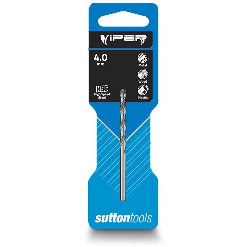 SUTTON 4.0 X 75MM HSS-BRIGHT JOBBER DRILL BIT – VIPER D1050400