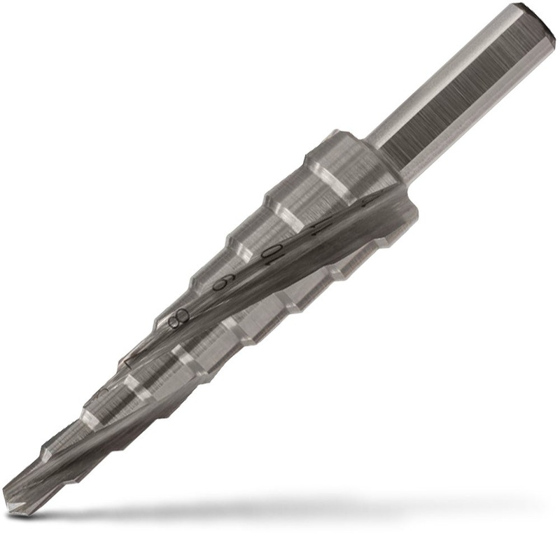 SUTTON 4-12MM 9-STEP HSS SPIRAL FLUTE STEP DRILL BIT