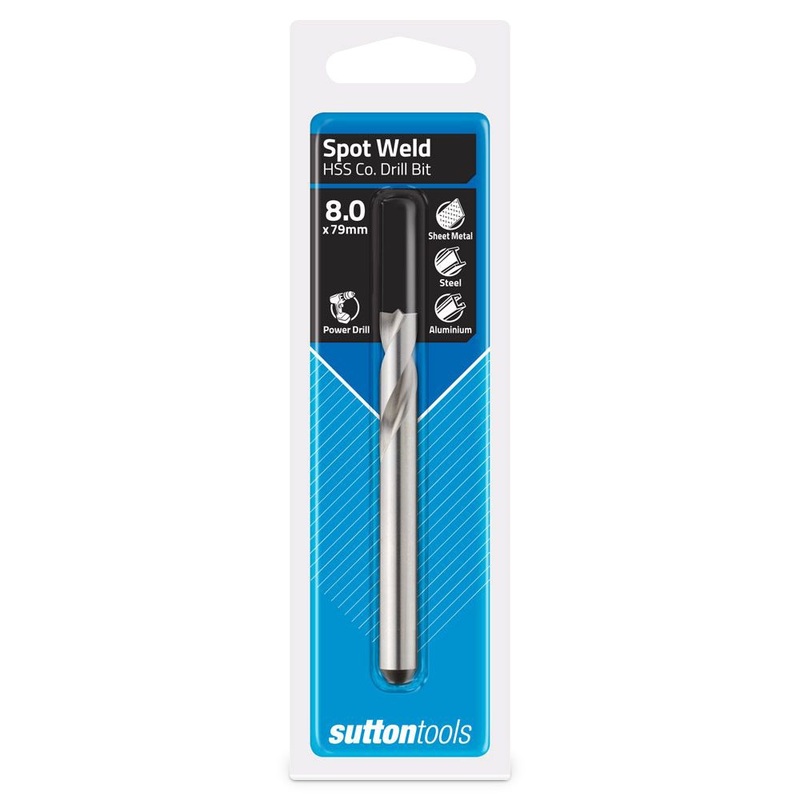 SUTTON 8.0 X 79MM HSS-COBALT SPOT WELD DRILL BIT – HAND DRILLS