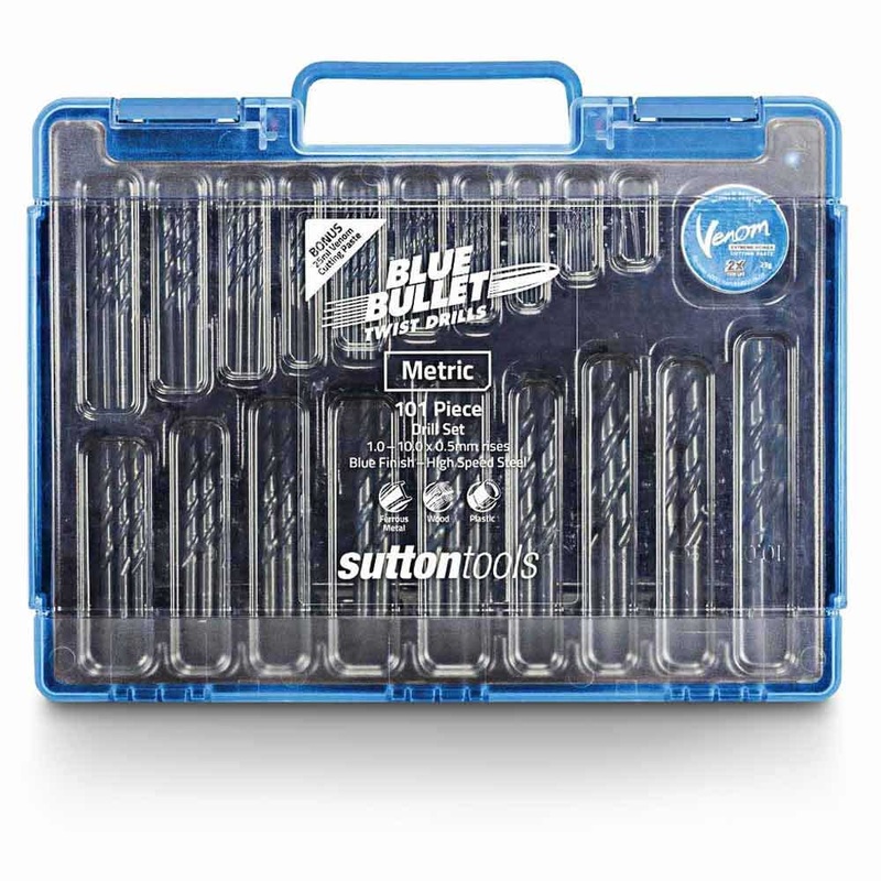 SUTTON 1-10MM METRIC HSS-BLUE JOBBER DRILL BIT SET – BLUE BULLET – 101 PIECE