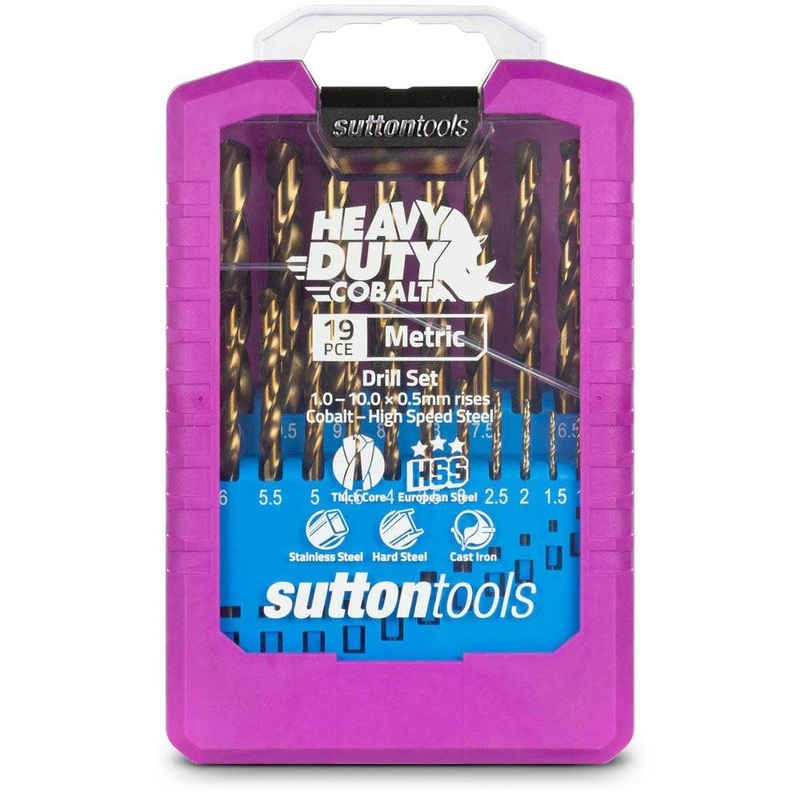 SUTTON 1-10MM METRIC HSS-COBALT JOBBER DRILL BIT SET – HD-COBALT – 19 PIECE D109SM2