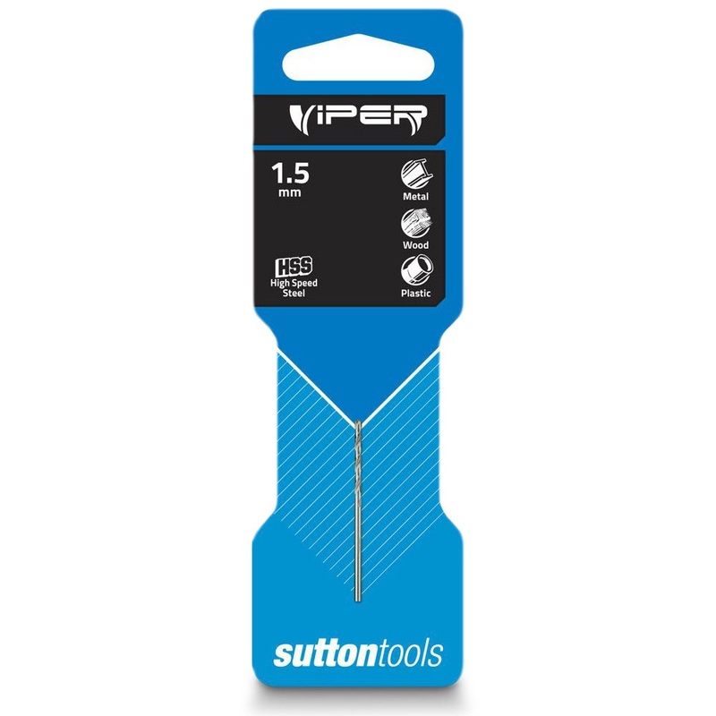 SUTTON 1.5 X 40MM HSS-BRIGHT JOBBER DRILL BIT – VIPER D1050150