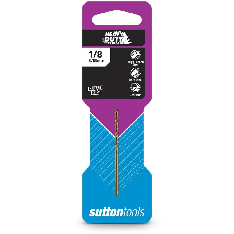 SUTTON 1/8INCH X 70MM HSS-COBALT METAL JOBBER DRILL BIT