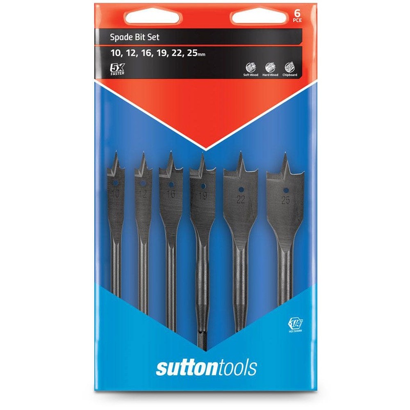 SUTTON 10-25MM SPADE BIT SET – 6 PIECE