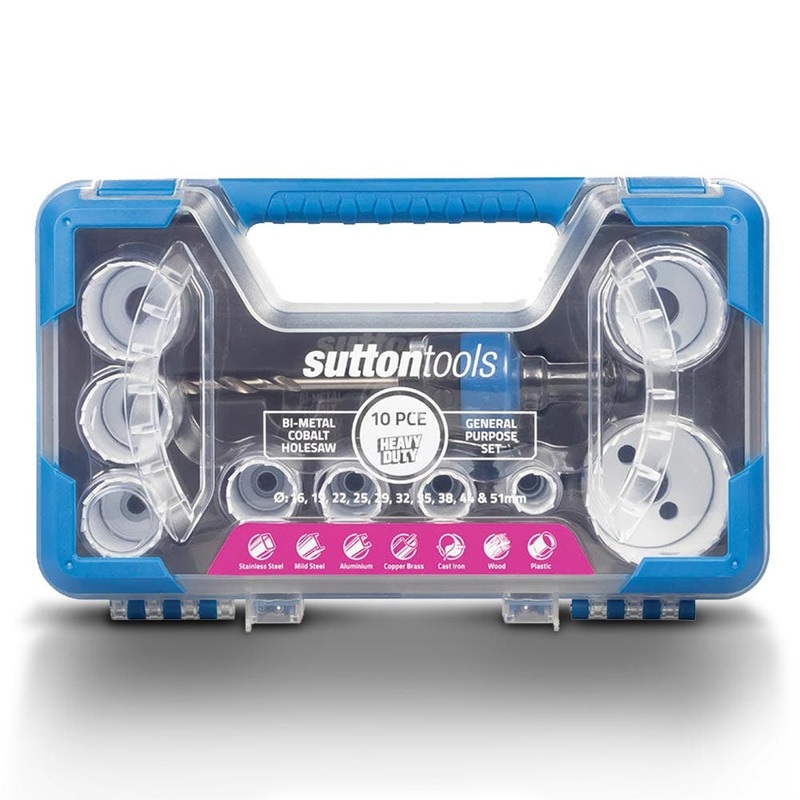 SUTTON 10 Pce Bi-Metal Holesaw General Purpose Set  Cobalt H125BM5
