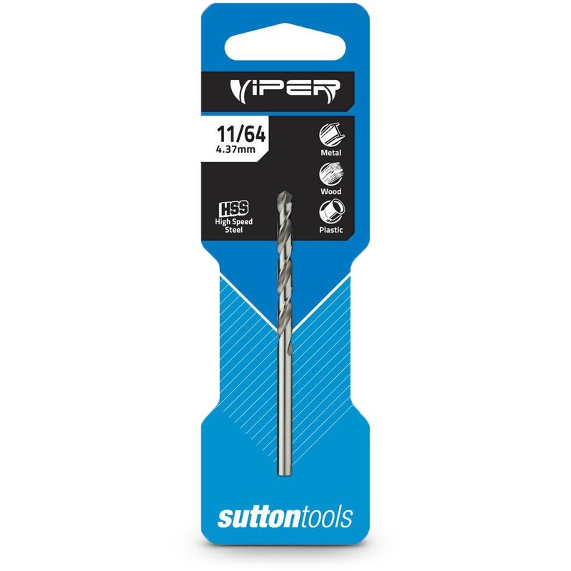 SUTTON 11/64INCH X 83MM HSS-BRIGHT JOBBER DRILL BIT – VIPER D1050437