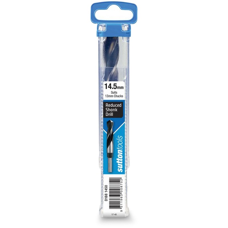 SUTTON 14.5 X 152MM 12.5MM REDUCED SHANK HSS METAL DRILL BIT