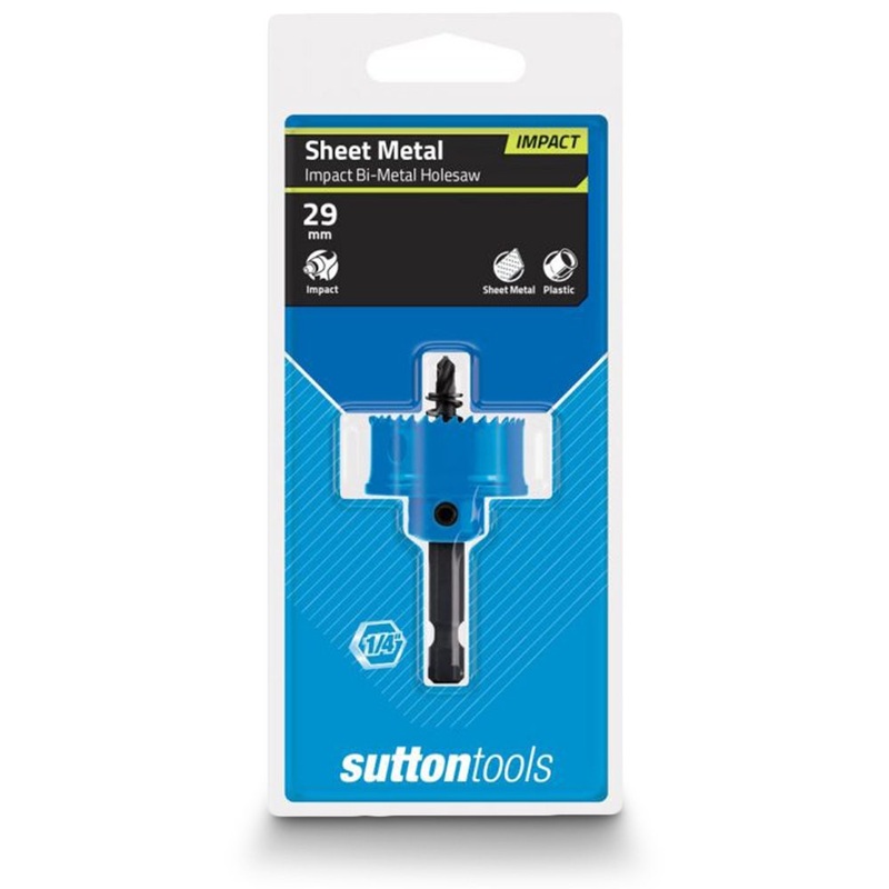 SUTTON 29MM 1/4-HEX SHANK BI-METAL SHEETMETAL HOLESAW