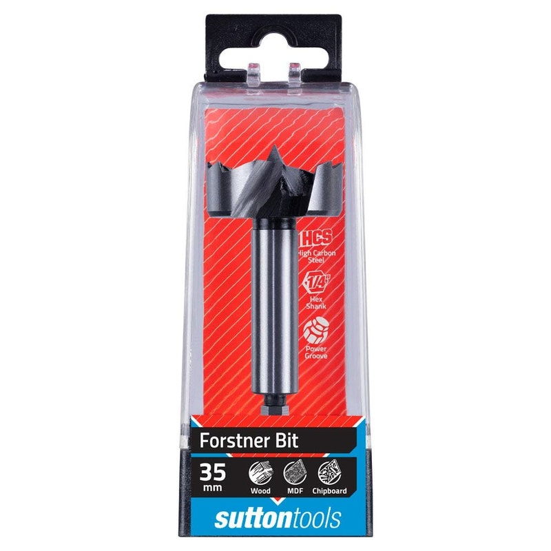 SUTTON 35MM 1/4HX HSS FORSTNER WOOD DRILL BIT D5230350