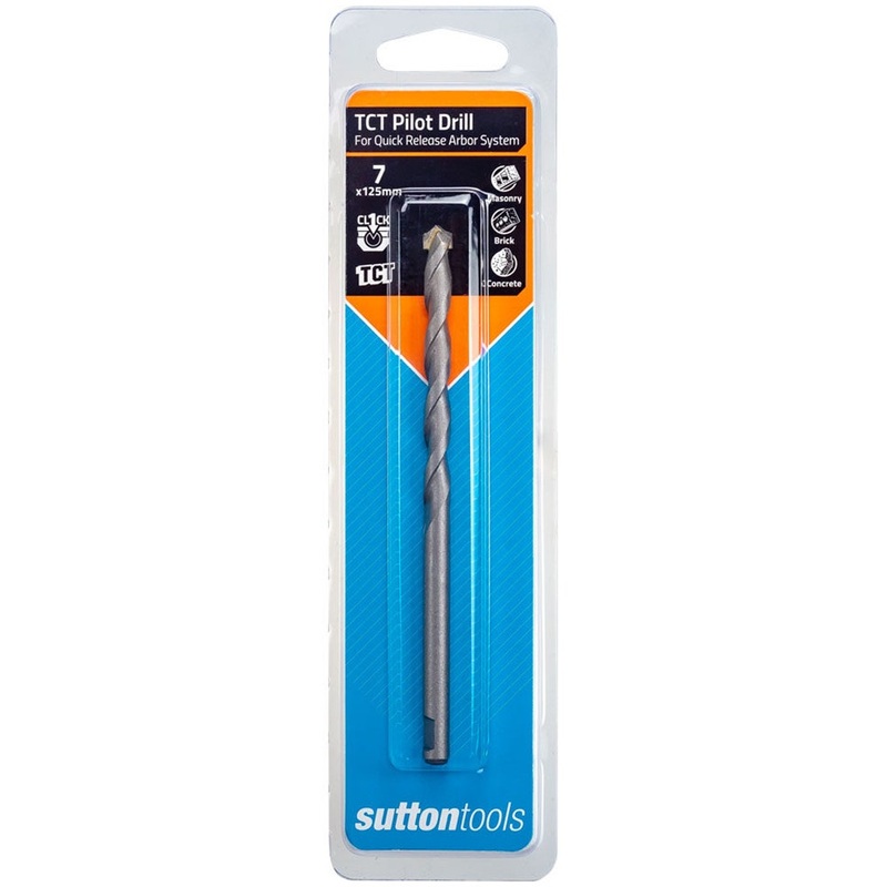 SUTTON 7.0 X 125MM TCT HOLESAW PILOT DRILL BIT – QUICK RELEASE ARBOR SYSTEM
