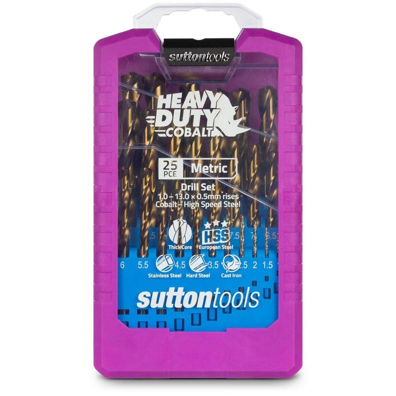 SUTTON HD-COBALT 1-13MM HSS-COBALT JOBBER DRILL BIT SET – 25 PIECE D109SM3