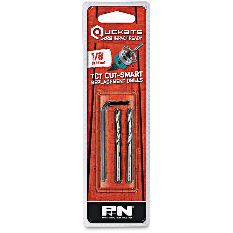 SUTTON QUICKBITS 1/8INCH TCT PILOT DRILL BITS W. ALLEN KEY – TCT CUT-SMART – 2 PIECE