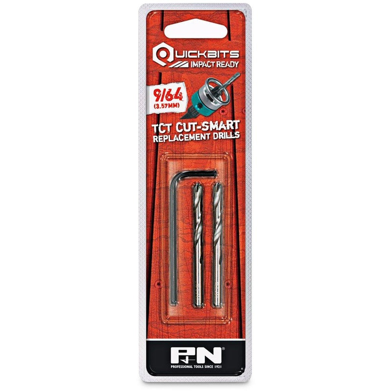 SUTTON QUICKBITS 9/64INCH TCT PILOT DRILL BITS W. ALLEN KEY – TCT CUT-SMART – 2 PIECE