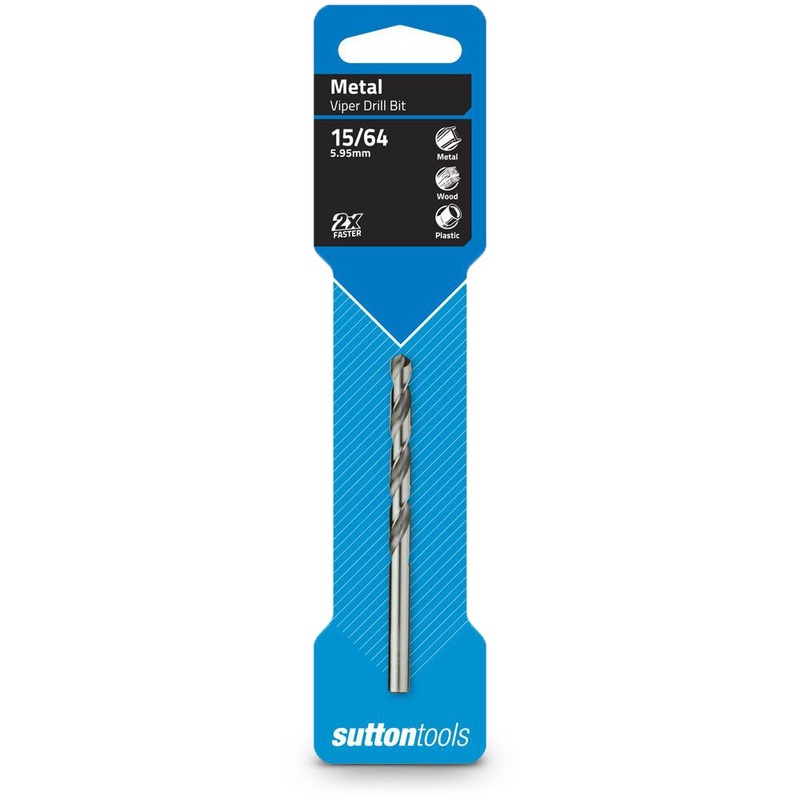 SUTTON 15/64INCH X 98MM HSS-BRIGHT JOBBER DRILL BIT – VIPER D1050595