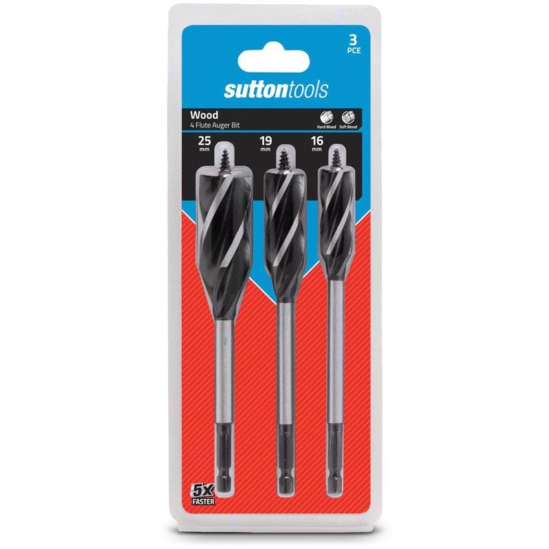 SUTTON 16-32MM 4-FLUTE AUGER BIT SET – 3 PIECE