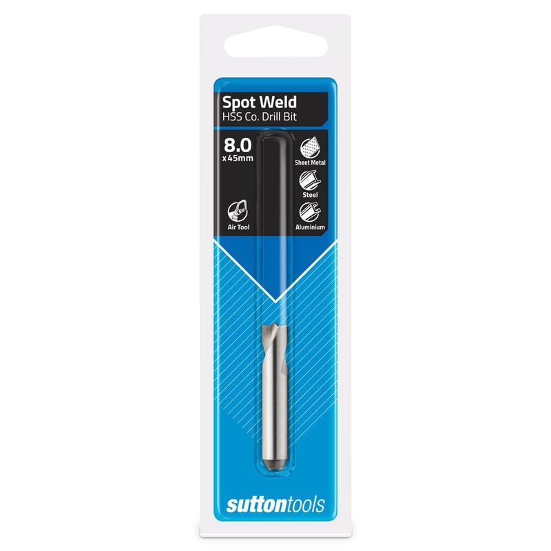 SUTTON 8.0 X 45MM HSS-COBALT SPOT WELD DRIL BIT – PNEUMATIC DISCONNECTORS