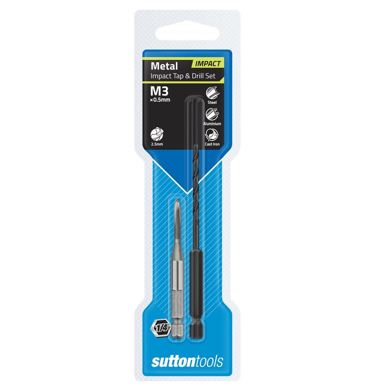 SUTTON M3 1/4inch Hex Impact Tap & Drill Set  M1050300