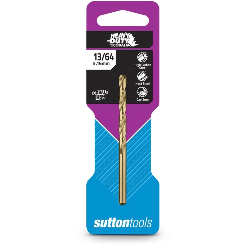 SUTTON 13/64INCH X 3.5/8INCH METAL JOBBER DRILL BIT HSS-COBALT