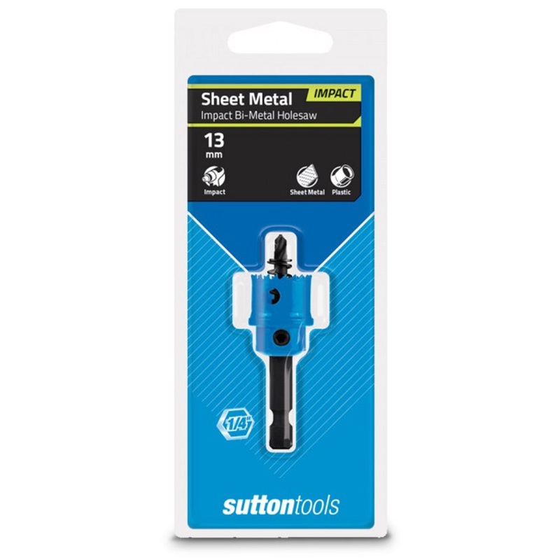 SUTTON 13MM 1/4-HEX SHANK BI-METAL SHEETMETAL HOLESAW