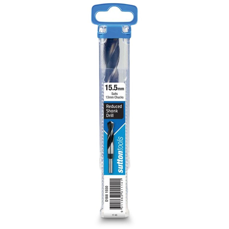 SUTTON 15.5 X 152MM 12.5MM REDUCED SHANK HSS METAL DRILL BIT