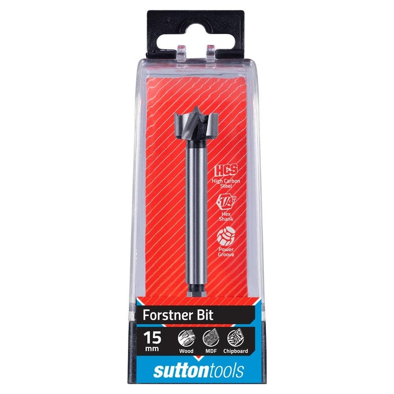 SUTTON 15MM 1/4HX HSS FORSTNER WOOD DRILL BIT D5230150