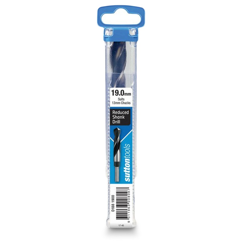 SUTTON 19.5 X 152MM 12.5MM REDUCED SHANK HSS METAL DRILL BIT