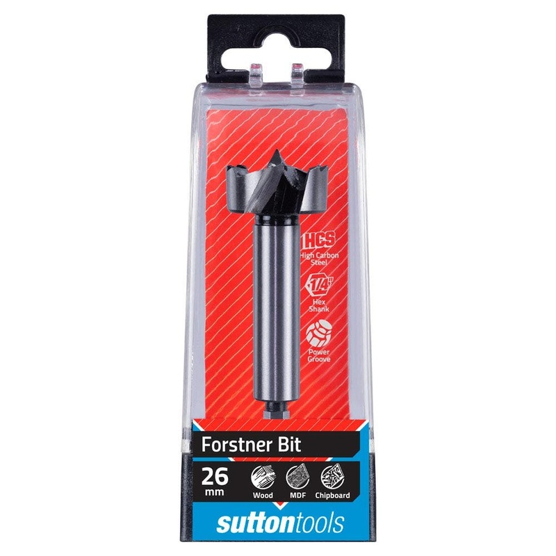 SUTTON 26MM 1/4HX HSS FORSTNER WOOD DRILL BIT D5230260