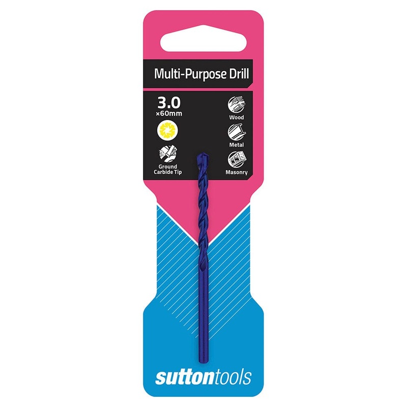 SUTTON 3.0X60MM TCT MULTI-PURPOSE DRILL BIT D6100300