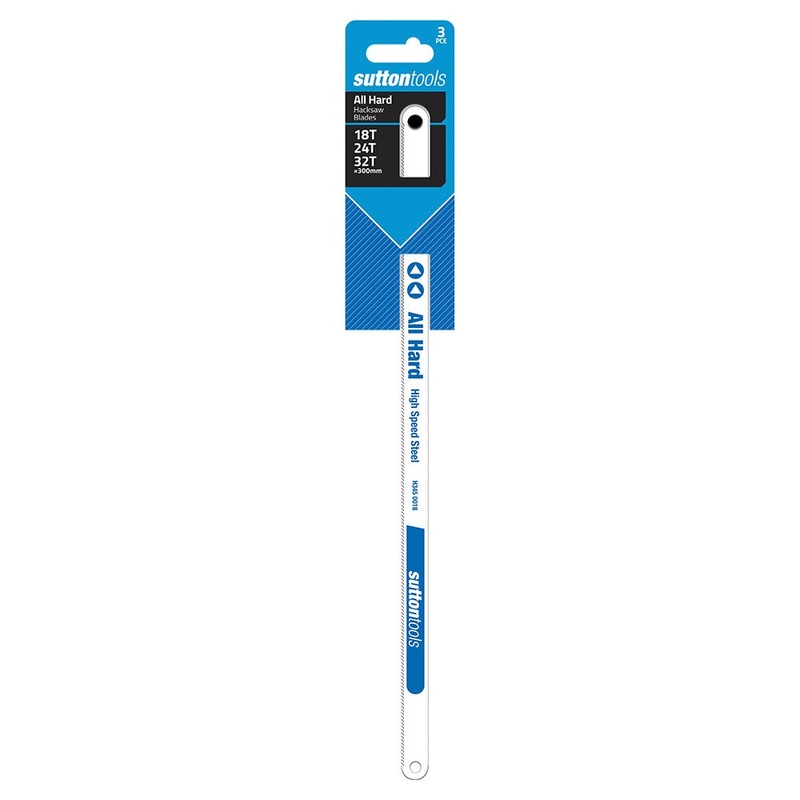 SUTTON 300MM 18-32TPI HARD HSS HACKSAW BLADE – 3 PACK H3450003