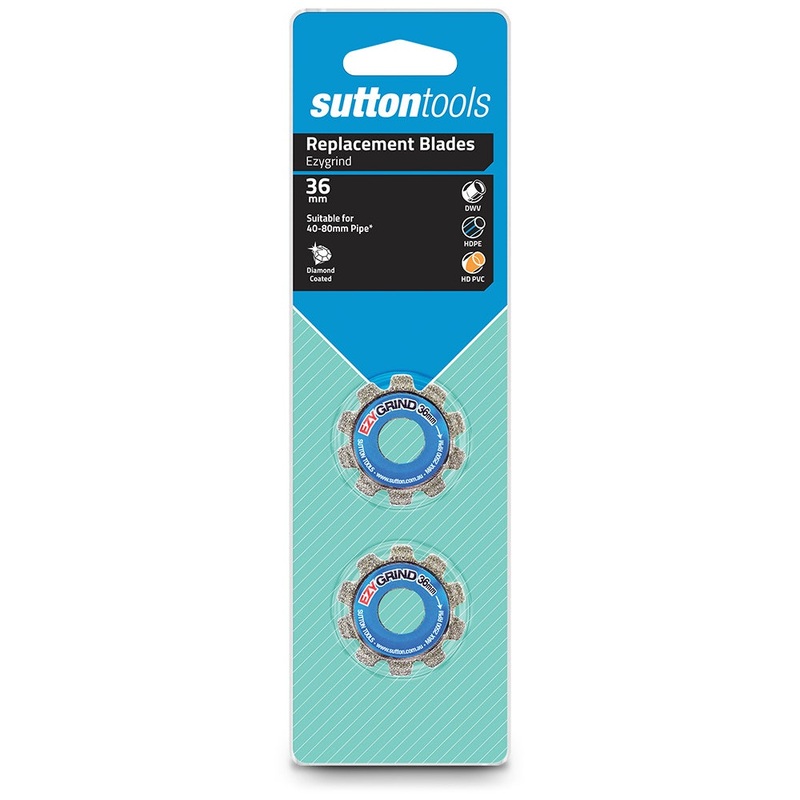 SUTTON 36MM PIPE CUTTER REPLACEMENT DIAMOND BLADES – EZY GRIND – 2 PIECE