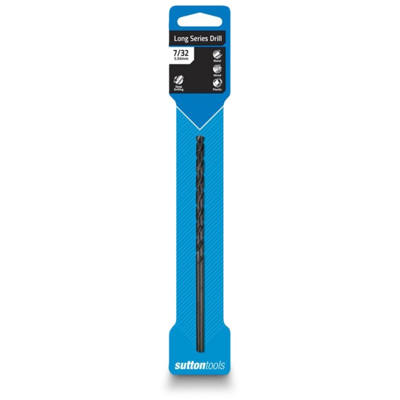 SUTTON 7/32INCH X 152MM METAL DRILL BIT LONG SERIES HSS BLUE BULLET D1100556