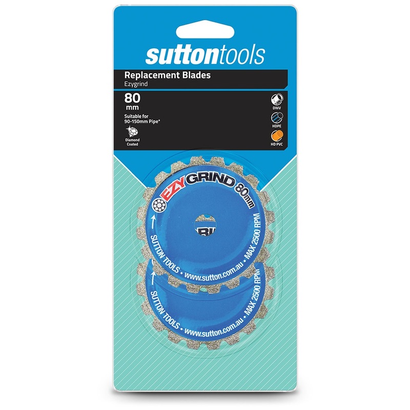 SUTTON 80MM PIPE CUTTER REPLACEMENT DIAMOND BLADES – EZY GRIND – 2 PIECE H6010800