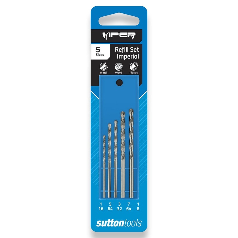 SUTTON TOOLS 1/16-1/8  Jobber Viper HSS Refill Drill Set – 5 Piece D105VRK2