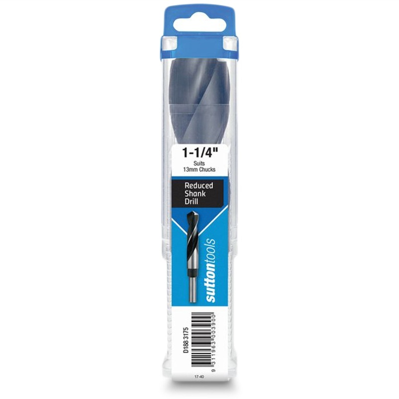 SUTTON 1-1/4INCH X 152MM 12.5MM REDUCED SHANK HSS METAL DRILL BIT