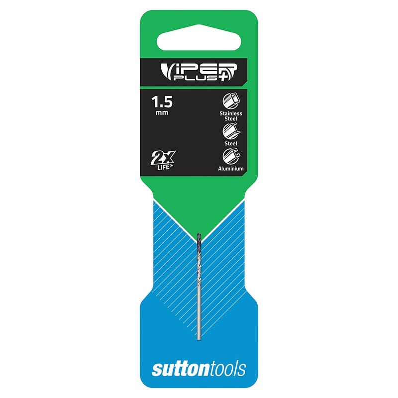 SUTTON 1.5 X 40MM VIPER+ HSS JOBBER DRILL BIT METAL D1840150