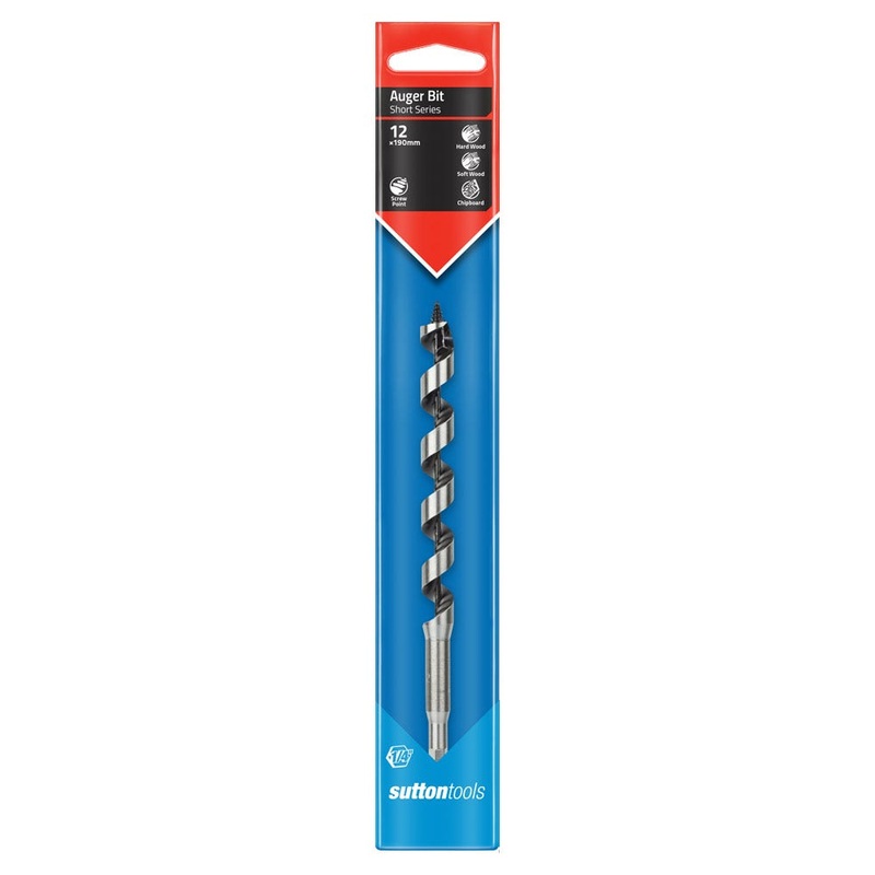 SUTTON 12.0MM X 190MM 1/4 POWER GROOVE SHANK SHORT SERIES DRILL BIT D5101200