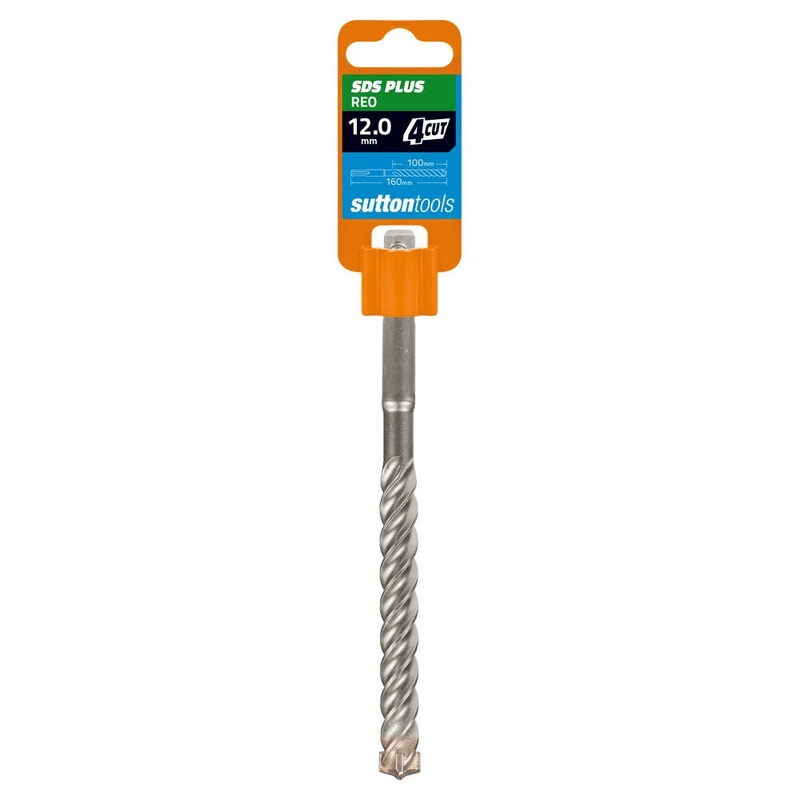 SUTTON 12X160MM 4-CUT REO SDS PLUS TCT MASONRY DRILL BIT D6321200