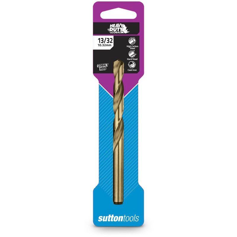 SUTTON 13/32INCH X 5.1/4INCH METAL JOBBER DRILL BIT HSS-COBALT
