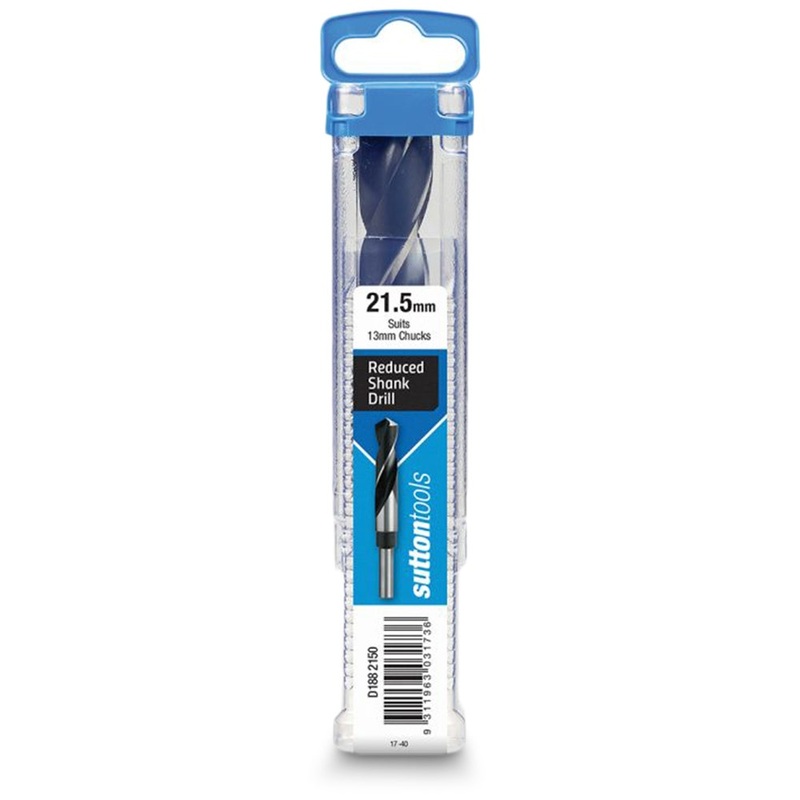 SUTTON 21.5 X 152MM 12.5MM REDUCED SHANK HSS METAL DRILL BIT