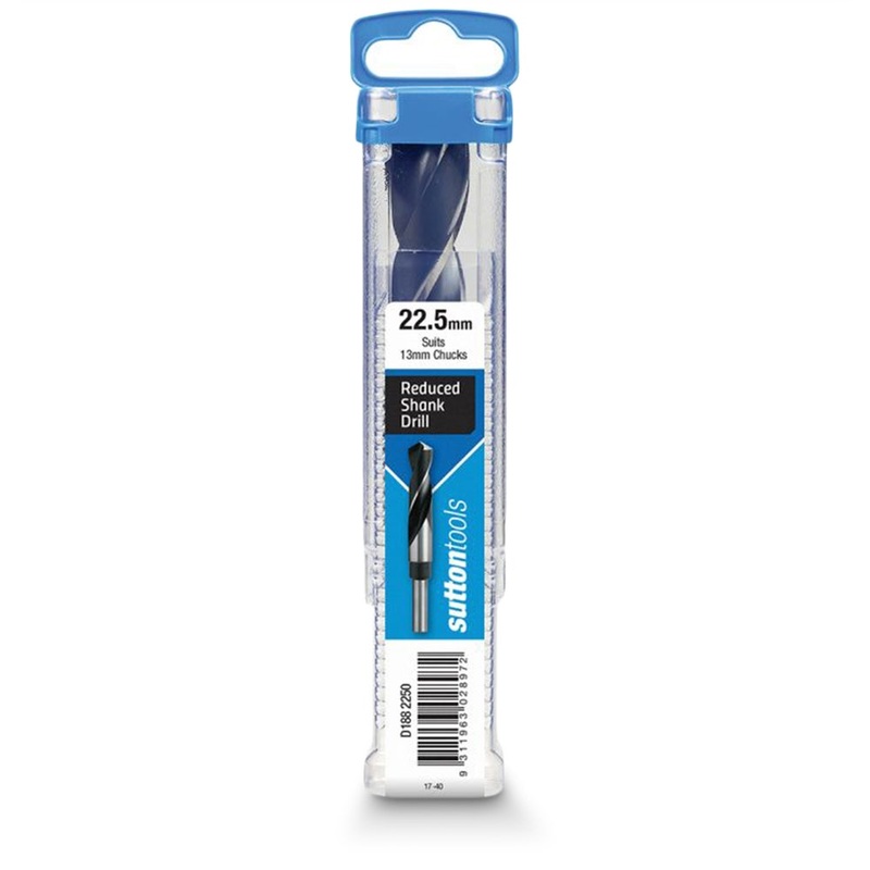 SUTTON 22.5 X 152MM 12.5MM REDUCED SHANK HSS METAL DRILL BIT