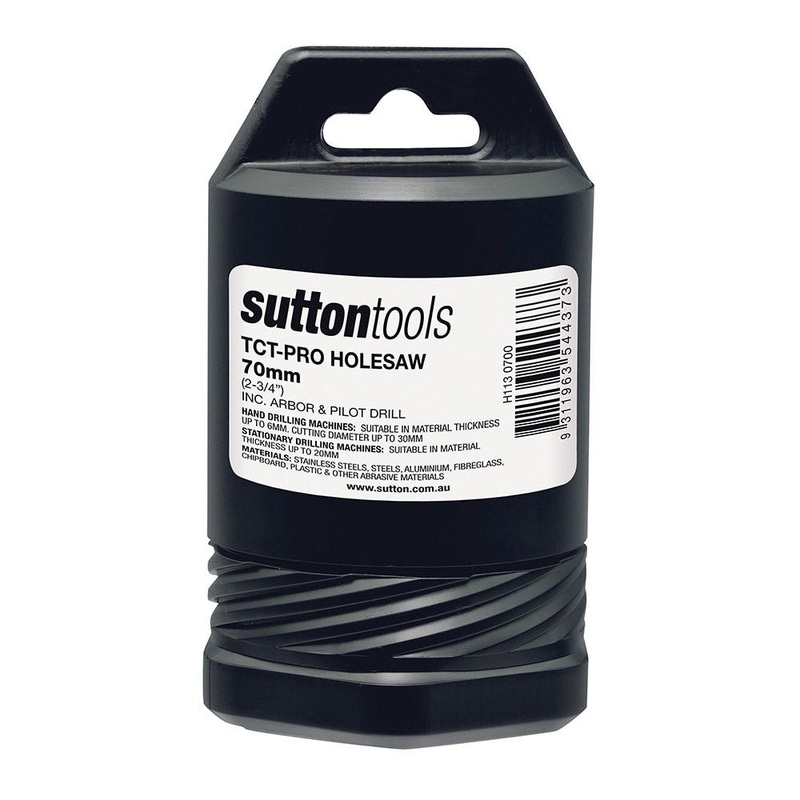 SUTTON 70MM TCT METAL HOLESAW W/ ARBOR – DEEP CUT H1130700