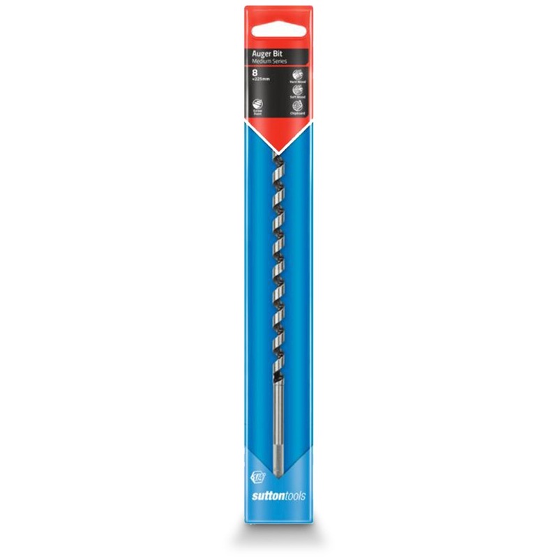 SUTTON 8.0 X 225MM 1/4-HEX SHANK AUGER BIT